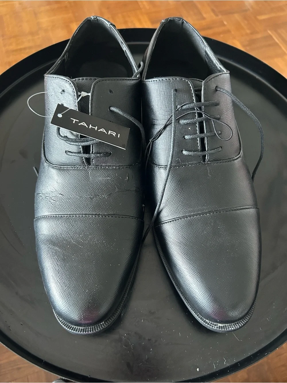 Tahari Men's Black Lace-Up Oxford Dress Shoes